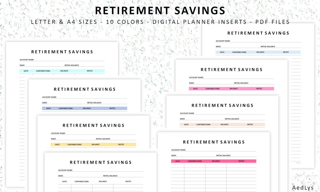 Picture of: Retirement Savings Savings Tracker Income Tracker Letter – Etsy